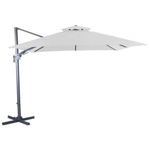 Parasol déporté Blanc NH BIO 3x3 m - orientable et inclinable - Proloisirs