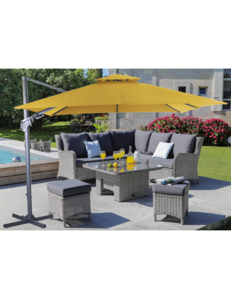 Parasol déporté Curry NH BIO 3x3 m - orientable et inclinable - Proloisirs