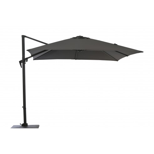 Parasol déporté L.2,5 x P.2,5 m Roma - Inclinable - Gris - Proloisirs