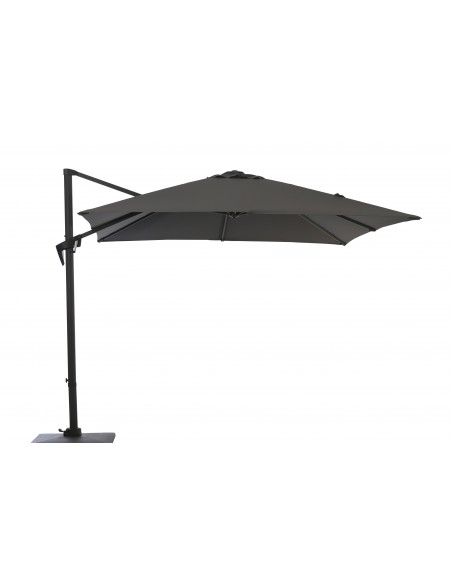 Parasol déporté L.2,5 x P.2,5 m Roma - Inclinable - Gris - Proloisirs