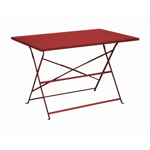 Achat Guéridon 110x70 cm Cuba Acier - Coloris Rouge -  Proloisirs