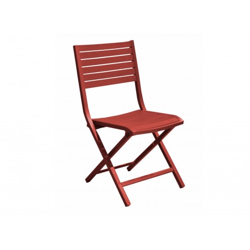 Chaise pliante Lucca - Aluminium rouge - Proloisirs