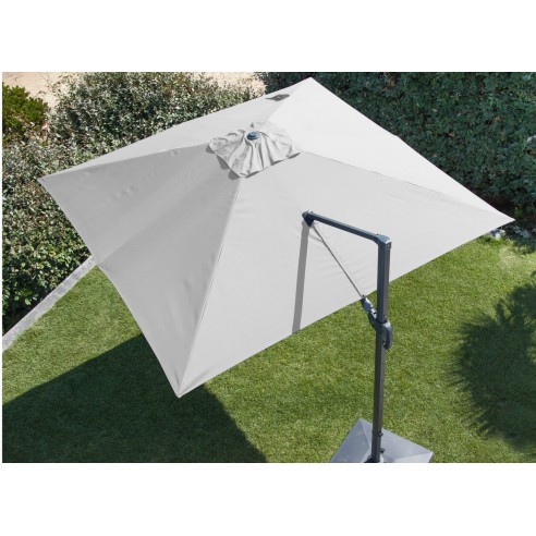 Parasol déporté NH 3x3 m écru en aluminium orientable, inclinable et rotatif - Proloisirs