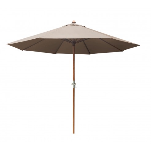 Parasol bois 3 m ouverture à manivelle Taupe - Proloisirs