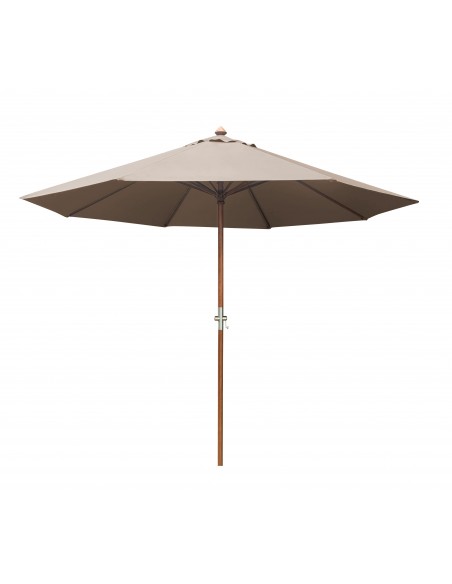 Parasol bois 3 m ouverture à manivelle Taupe - Proloisirs