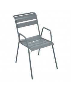 Achat Fauteuil de jardin Bridge Monceau Gris Orage empilable - métal - Fermob