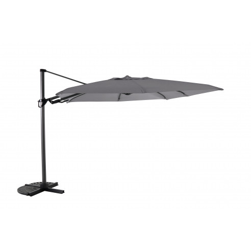 Achat ROYAL GARDEN - Parasol déporté Deluxe 3x3 m - Flip Flap - Gris clair chiné