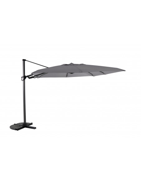 Achat ROYAL GARDEN - Parasol déporté Deluxe 3x3 m - Flip Flap - Gris clair chiné