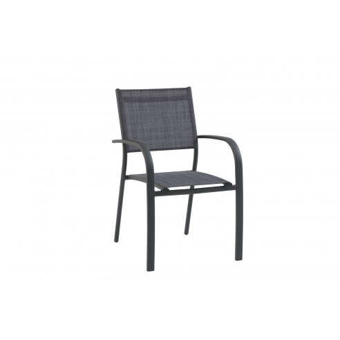 Achat CREADOR - Fauteuil de jardin TOSCA en Aluminium et textilène - Anthracite chiné