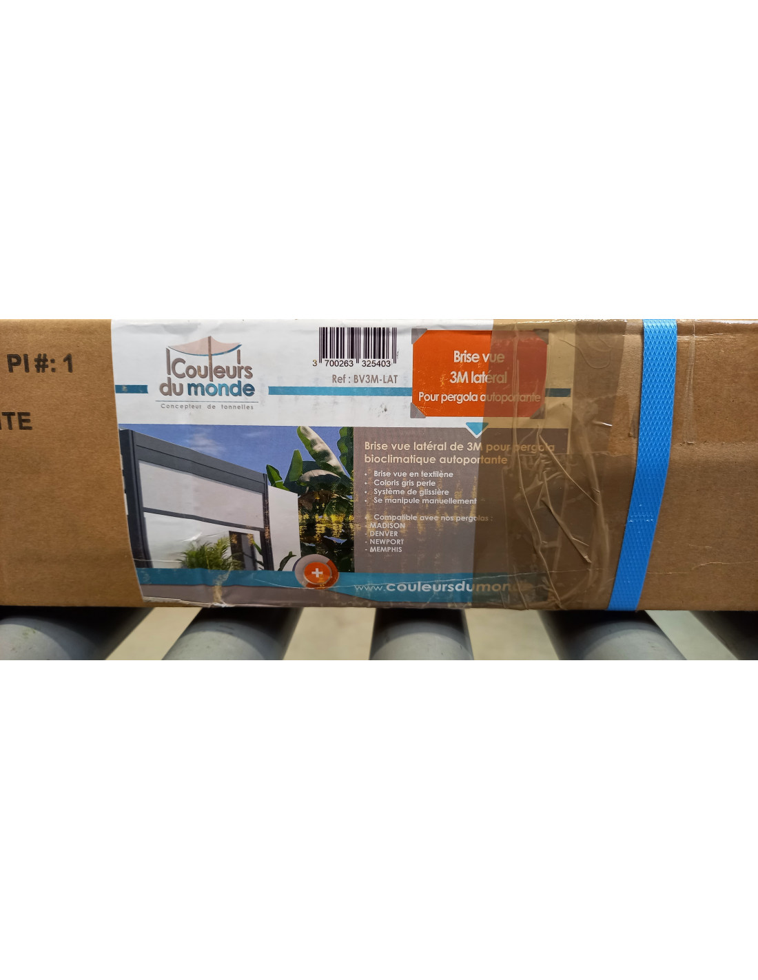 Store brise vue latéral 3m pour pergola bioclimatique autoportante