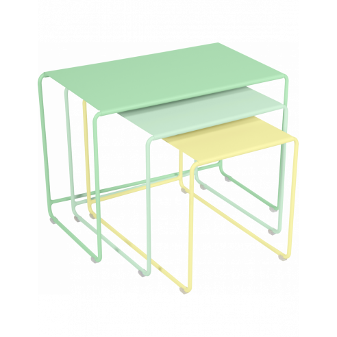 Tables basses gigognes Oulala en acier - Sorbet