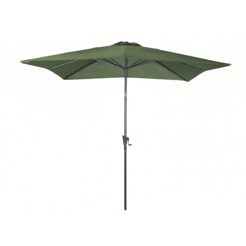 Parasol en aluminium droit 2,5x2,5 inclinable à manivelle - Kaki