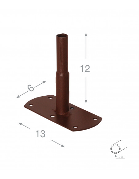 Pack de 4 pieds pour sol dur et pieds carrés de 13x6x12 cm - Fer vieilli - Louis Moulin