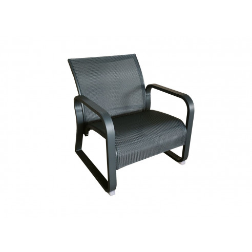 Fauteuil Quenza II lounge en aluminium - Graphite / BBM - PROLOISIRS