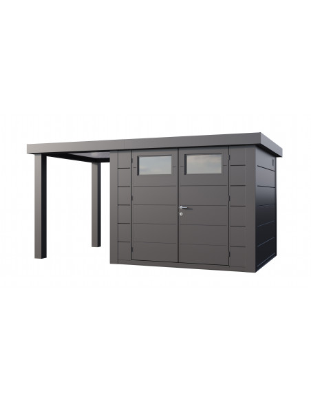 Abri de jardin Eleganto / Classico 2724 Anthracite avec Lounge small ouvert à gauche - Telluria