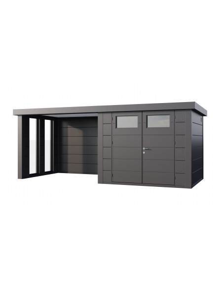 Abri de jardin Eleganto / Classico 2724 avec Lounge small fermé à gauche + 2 fenêtres - Telluria