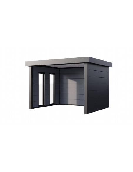 Auvent de jardin Singolo 3630 +2 fenêtres - Anthracite - Telluria