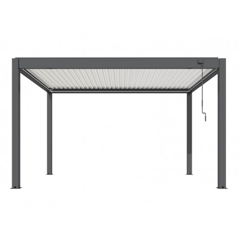 Achat Pergola 3x4M bioclimatique STAR LED manuelle - Grey / Blanc - PROLOISIRS