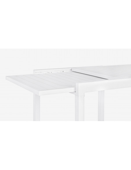 Achat Table PELAGIUS extensible - Aluminium - 83 / 166 x 80 cm - Blanc - BIZZOTTO