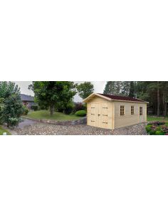 EDEN PARTENAIREJARDIN Abri de jardin Campanule en bois naturel sans plancher 180 x 180 x 214 cm Garage Tournesol en bois natur