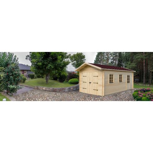 EDEN PARTENAIREJARDIN Abri de jardin Campanule en bois naturel sans plancher 180 x 180 x 214 cm Garage Tournesol en bois natur