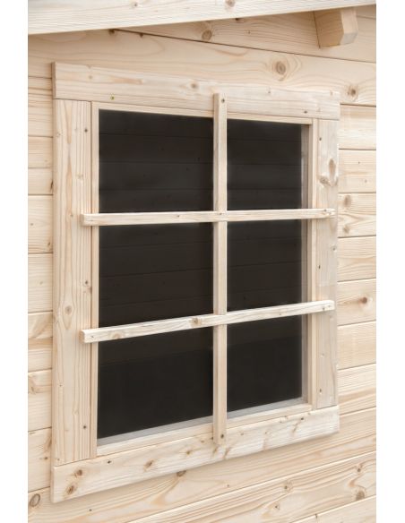 EDEN PARTENAIREJARDIN Abri de jardin Campanule en bois naturel sans plancher 180 x 180 x 214 cm Garage Tournesol en bois natur