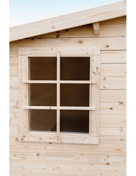 EDEN PARTENAIREJARDIN Abri de jardin Campanule en bois naturel sans plancher 180 x 180 x 214 cm Garage Tournesol en bois natur