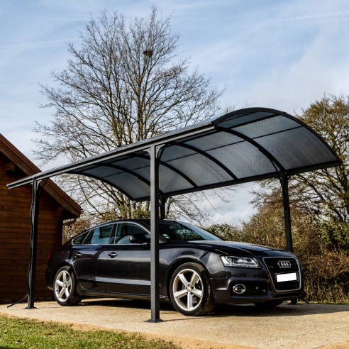 HABRITA - Carport aluminium et polycarbonate 6 mm - 14.62 m²