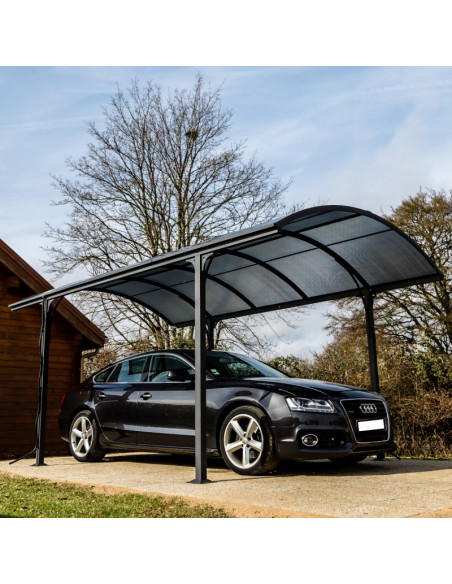 HABRITA - Carport aluminium et polycarbonate 6 mm - 14.62 m²