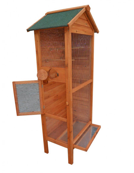 HABRITA - Cage à oiseaux en bois 0.42 m²