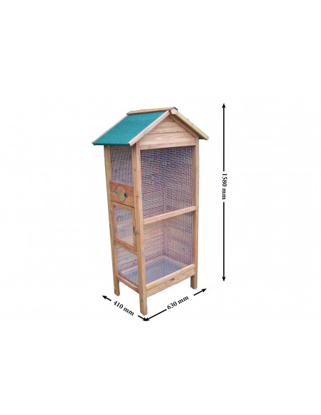 HABRITA - Cage à oiseaux en bois 0.42 m²