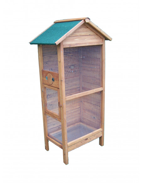 HABRITA - Cage à oiseaux en bois 0.42 m²