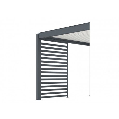 Achat OCEO - Claustra côté 4m - Pergola adossée ZEPHIR - Aluminium / Lames - GREY