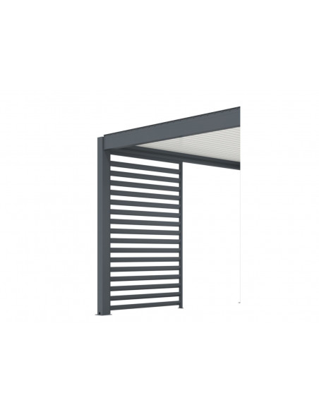 Achat OCEO - Claustra côté 4m - Pergola adossée ZEPHIR - Aluminium / Lames - GREY