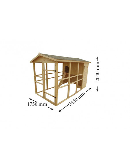 HABRITA - Poulailler XXXL en bois 5.18 m²