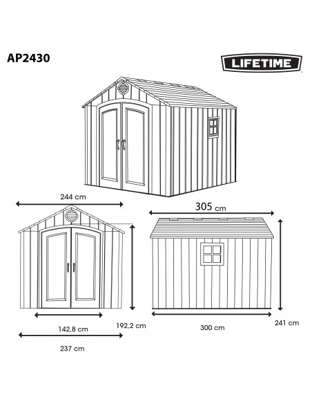 FORESTA - Abri résine PEHD avec plancher 7.44 m²