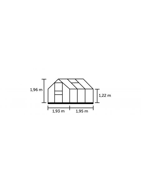 HALLS - Serre de jardin Popular 3.8 m² en verre 3 mm