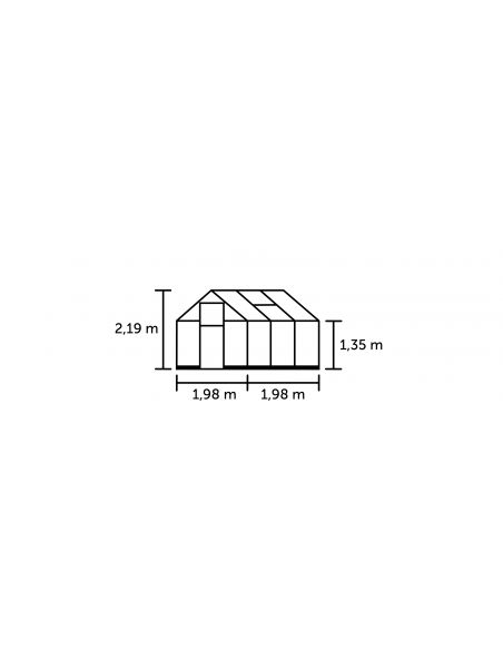 HALLS - Serre de jardin Qube 3.9 m² verre trempé de 3 mm