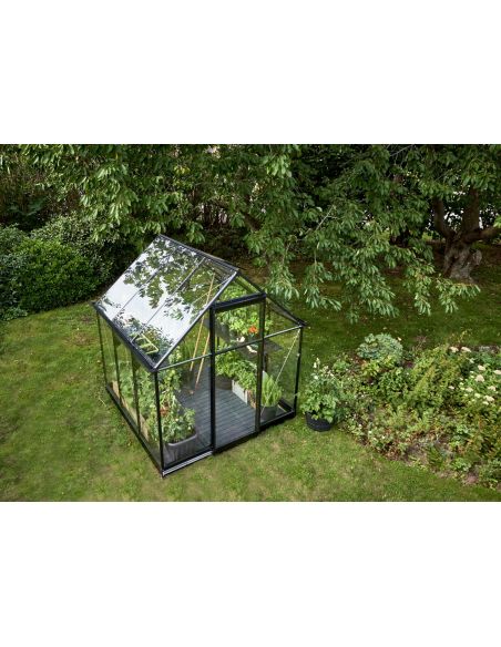 HALLS - Serre de jardin Qube 3.9 m² verre trempé de 3 mm