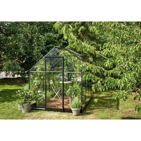 HALLS - Serre de jardin Qube 5.1 m² verre trempé de 3 mm