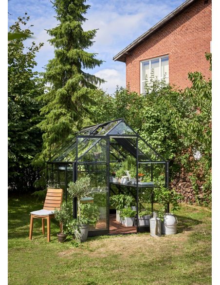 HALLS - Serre de jardin Qube 5.1 m² verre trempé de 3 mm