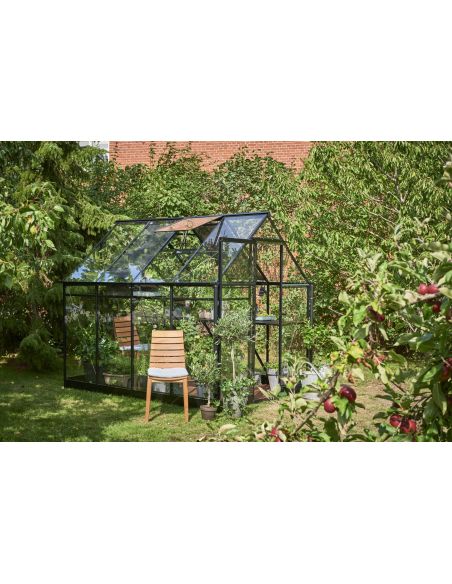 HALLS - Serre de jardin Qube 5.1 m² verre trempé de 3 mm