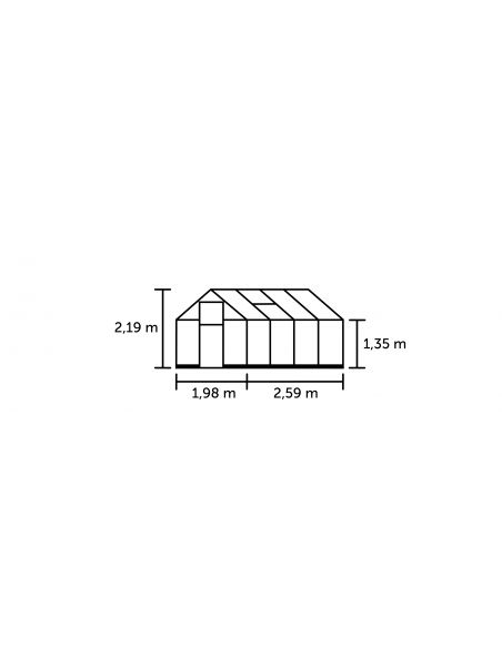 HALLS - Serre de jardin Qube 5.1 m² verre trempé de 3 mm