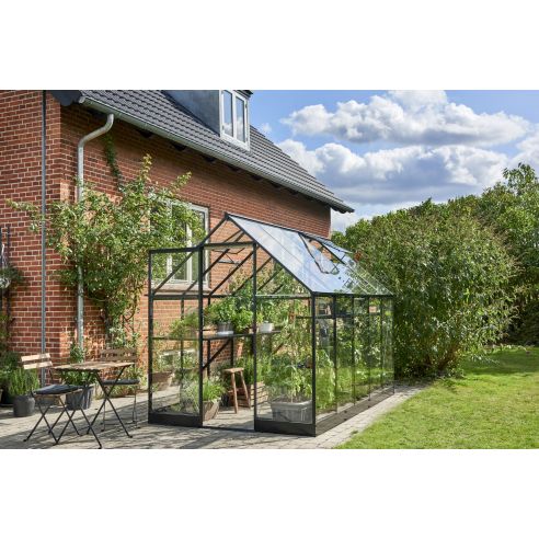 HALLS - Serre de jardin Qube 6.4 m² verre trempé de 3 mm