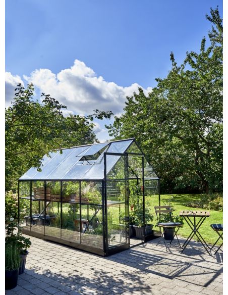 HALLS - Serre de jardin Qube 6.4 m² verre trempé de 3 mm