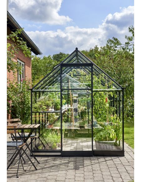 HALLS - Serre de jardin Qube 6.4 m² verre trempé de 3 mm