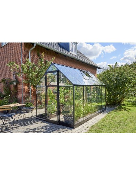 HALLS - Serre de jardin Qube 6.4 m² verre trempé de 3 mm