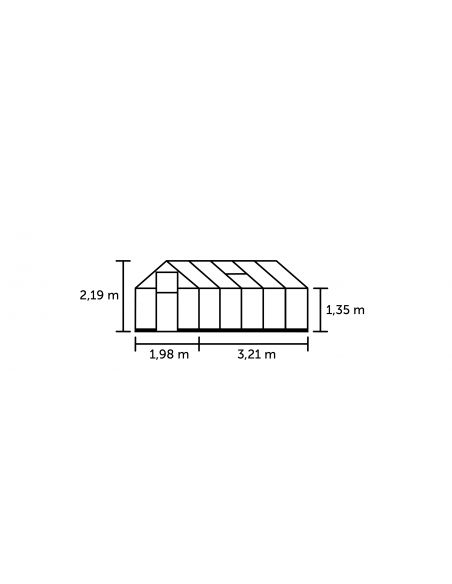 HALLS - Serre de jardin Qube 6.4 m² verre trempé de 3 mm