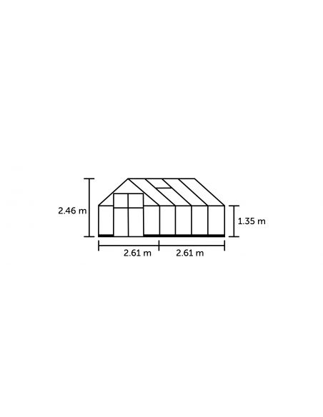 HALLS - Serre de jardin Qube 6.6 m² verre trempé de 3 mm