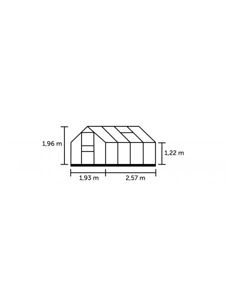 HALLS - Serre de Jardin Popular 5 m² verre trempé 3 mm - Aluminium